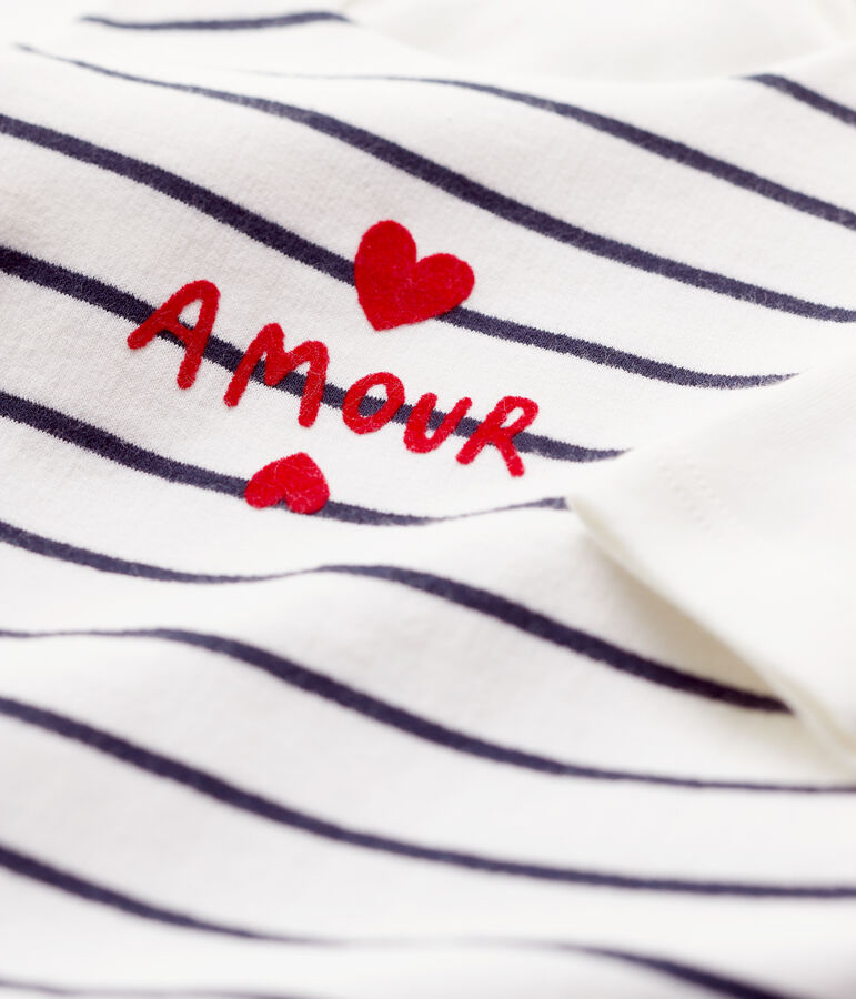 Ensemble 2 pi&egrave;ces marini&egrave;re b&eacute;b&eacute; en coton biologique blanc MARSHMALLOW/bleu SMOKING